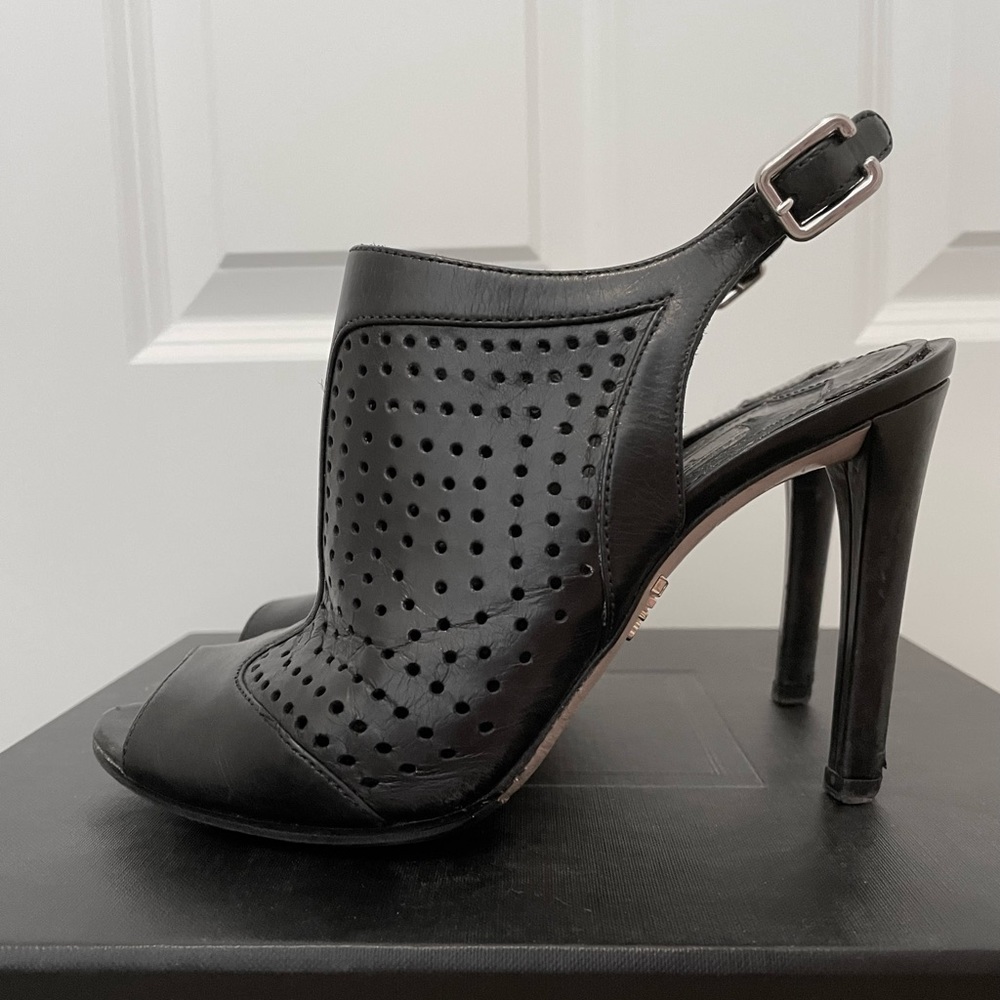 Prada 4” heel black open toe slingback 35 US 5